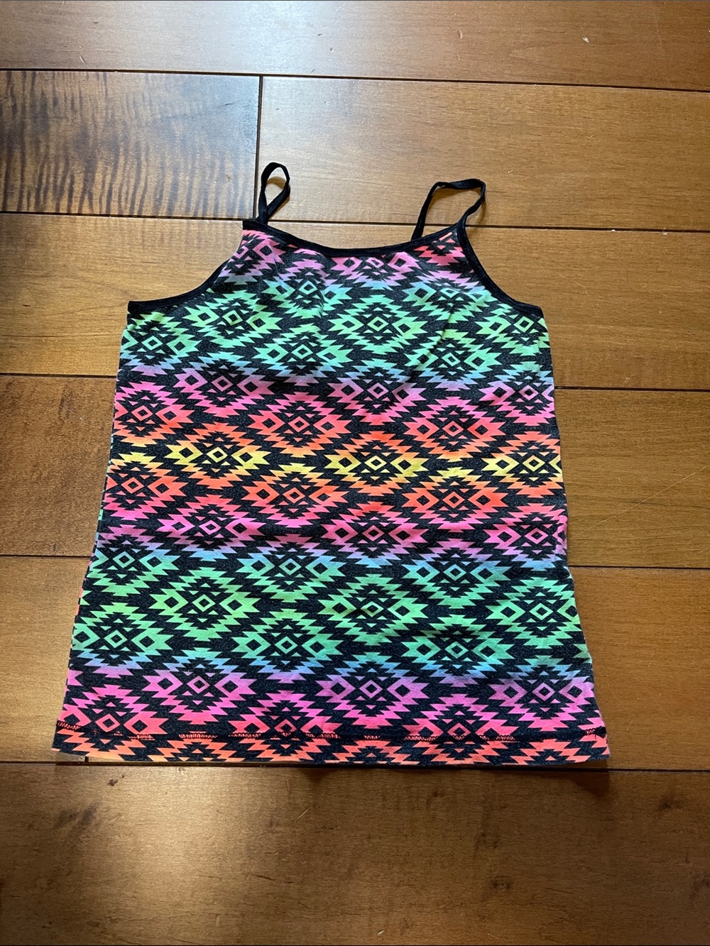 Faded Glory Girls Neon Aztec Tank Top - Black, Pink, Green, Yellow, Blue